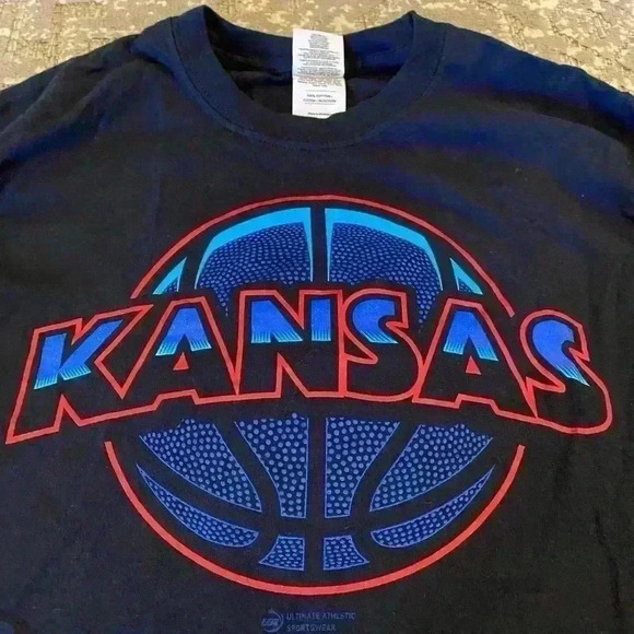 Kansas Jayhawks Gildan Long Sleeve Shirt size Small color Black - Picture 2 of 5